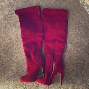 Red Thigh High Boots